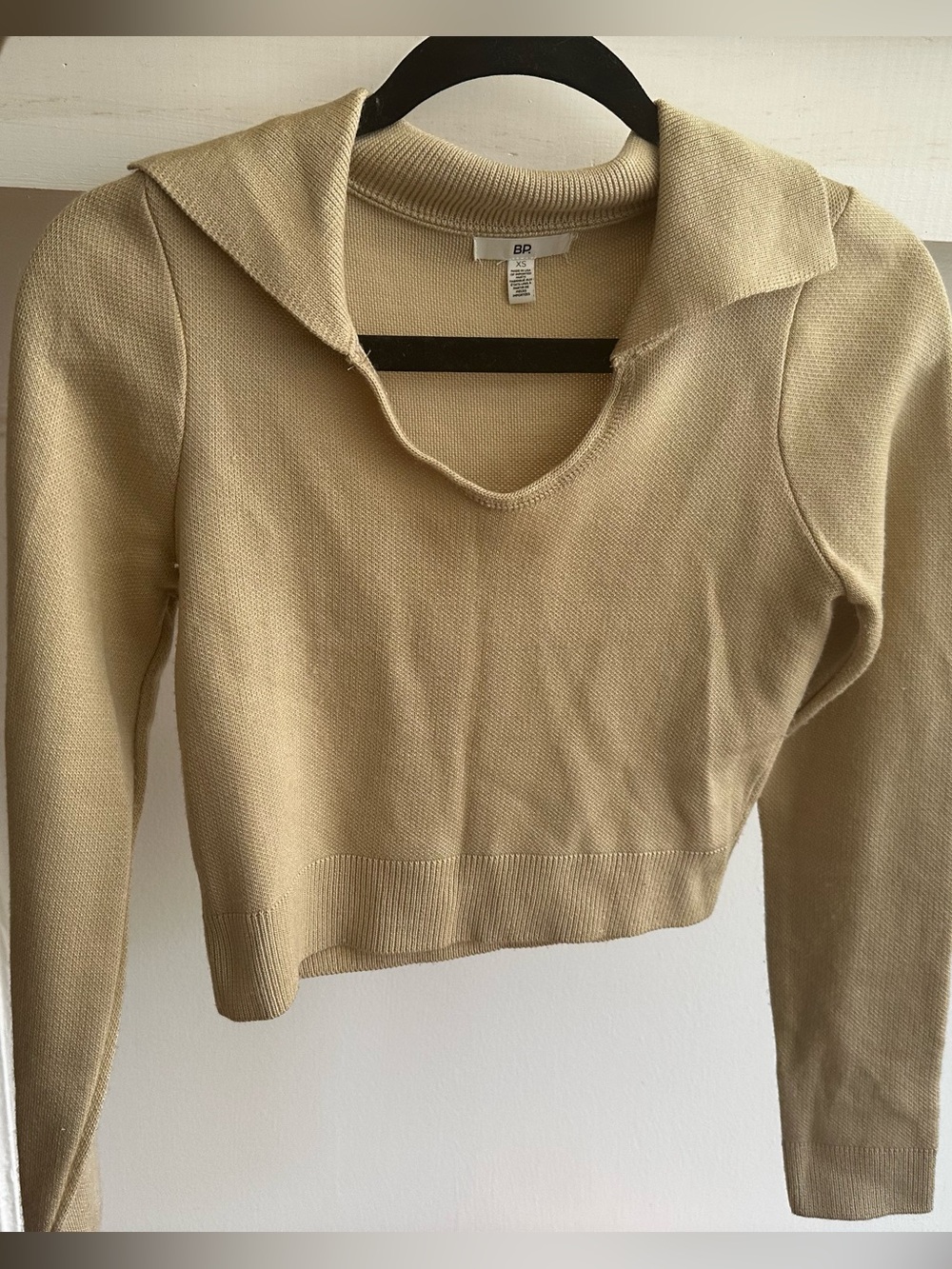 BP Cream Cropped Sweater with Sailor Collar